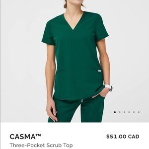 Figs scrubs Casma top XXS Hunter green